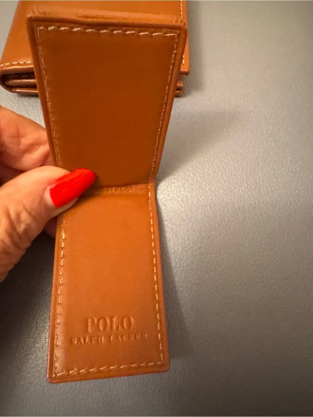 POLO RALPH LAUREN MEN’S LEATHER BILLFOLD ID FLIP WALLET& Money Clip Magnetic